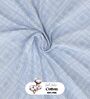 Monkler Powder Blue 100% Cotton Check King Size Bedsheet with 2 Pillow Covers